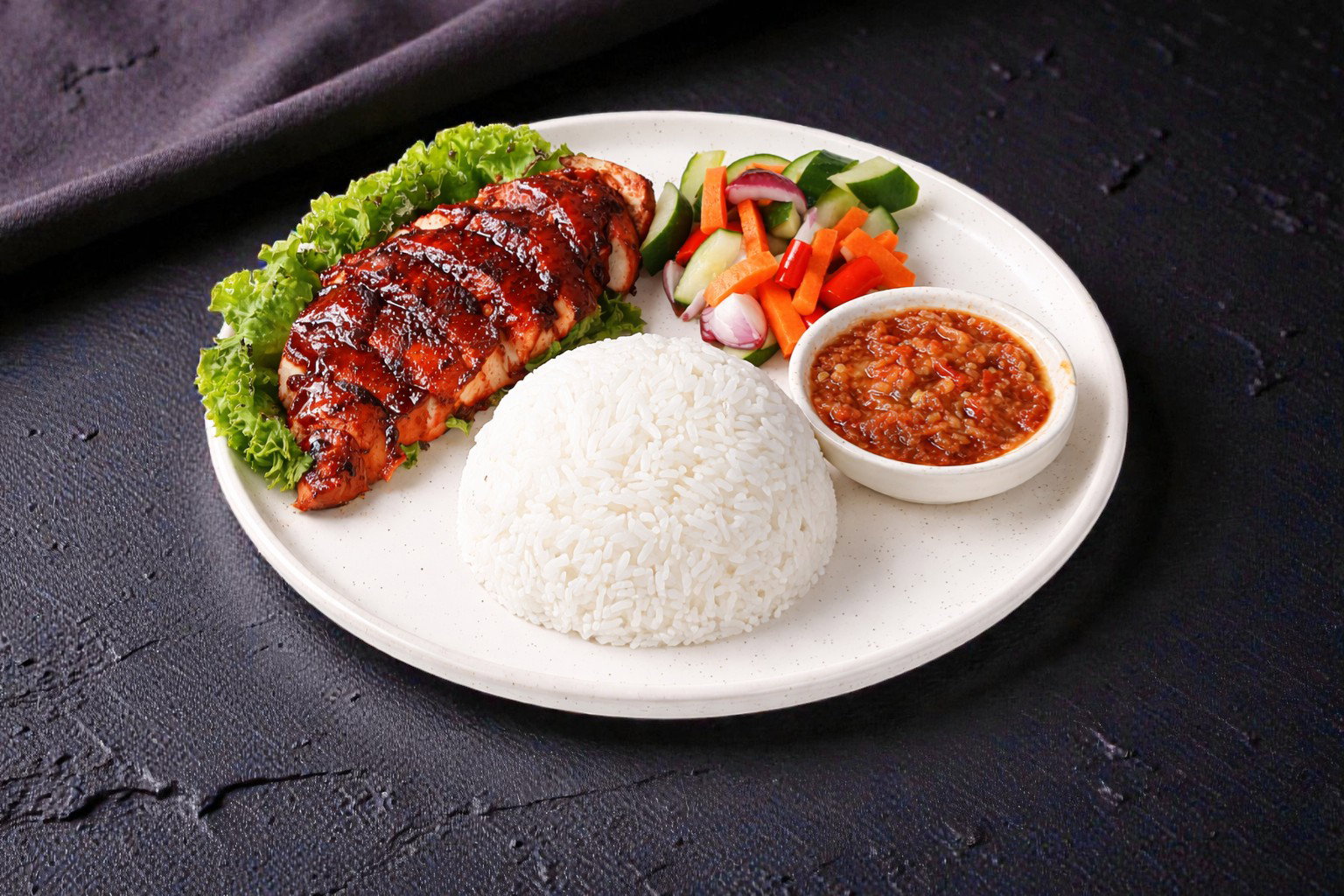 Nasi Ayam Bakar Merah with Signature Sauce_0