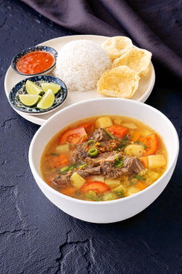 Sup Iga Sunda with Rice