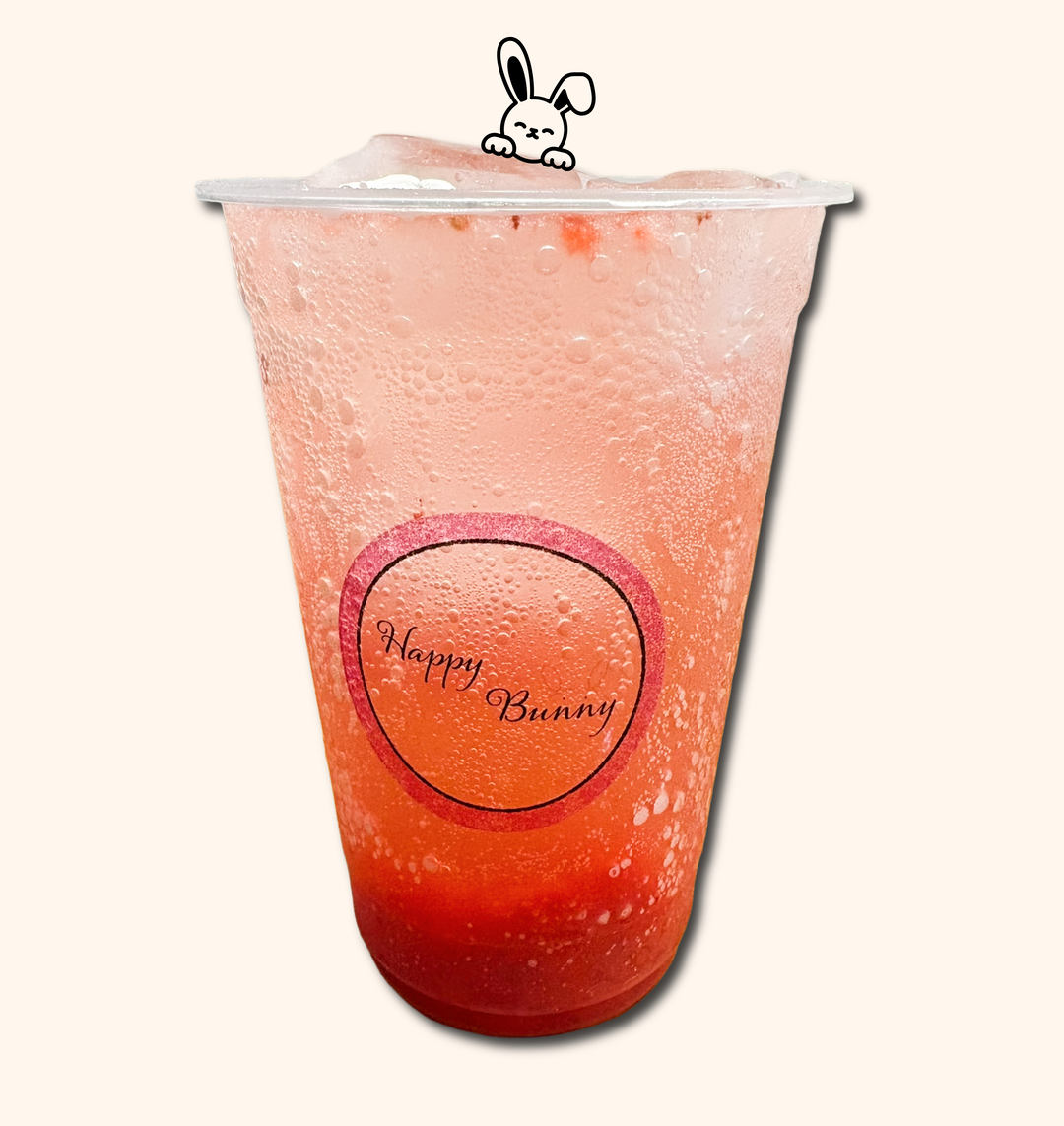 Strawberry Soda With Lychee Bursting Boba