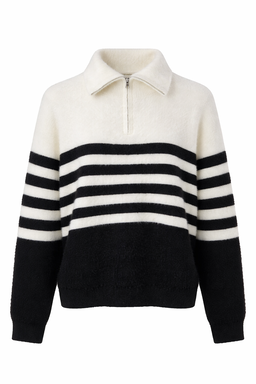 Striped Half-Zip Sweater