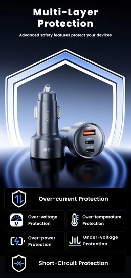 Toocki All-in-One 65W Car Quick Charger
