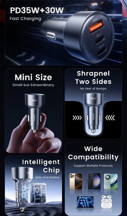 Toocki All-in-One 65W Car Quick Charger