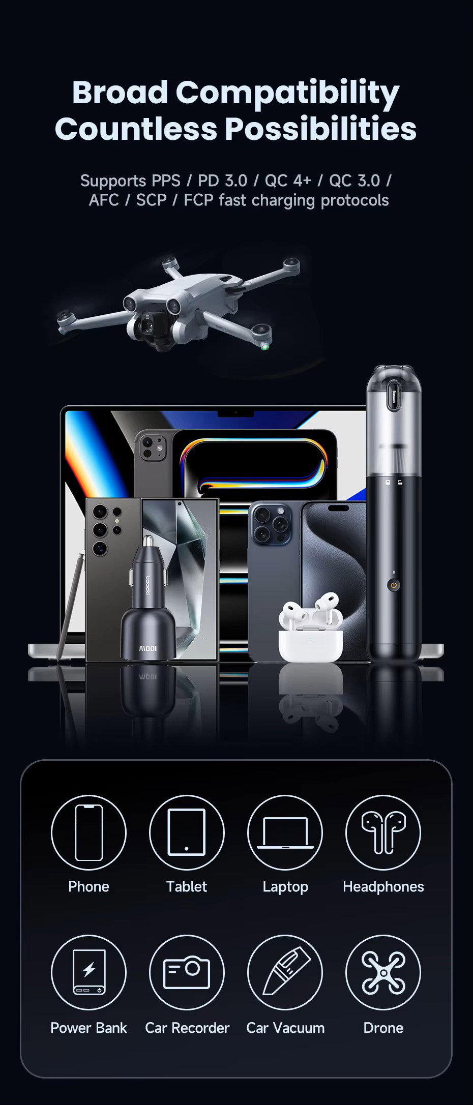 Toocki New Arrival PD 100W 2Type c +1 USB port portable_10