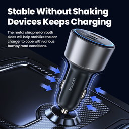 Toocki 200W Max Car Charger 3 Ports 2USB-C 1USB-A with LED Display