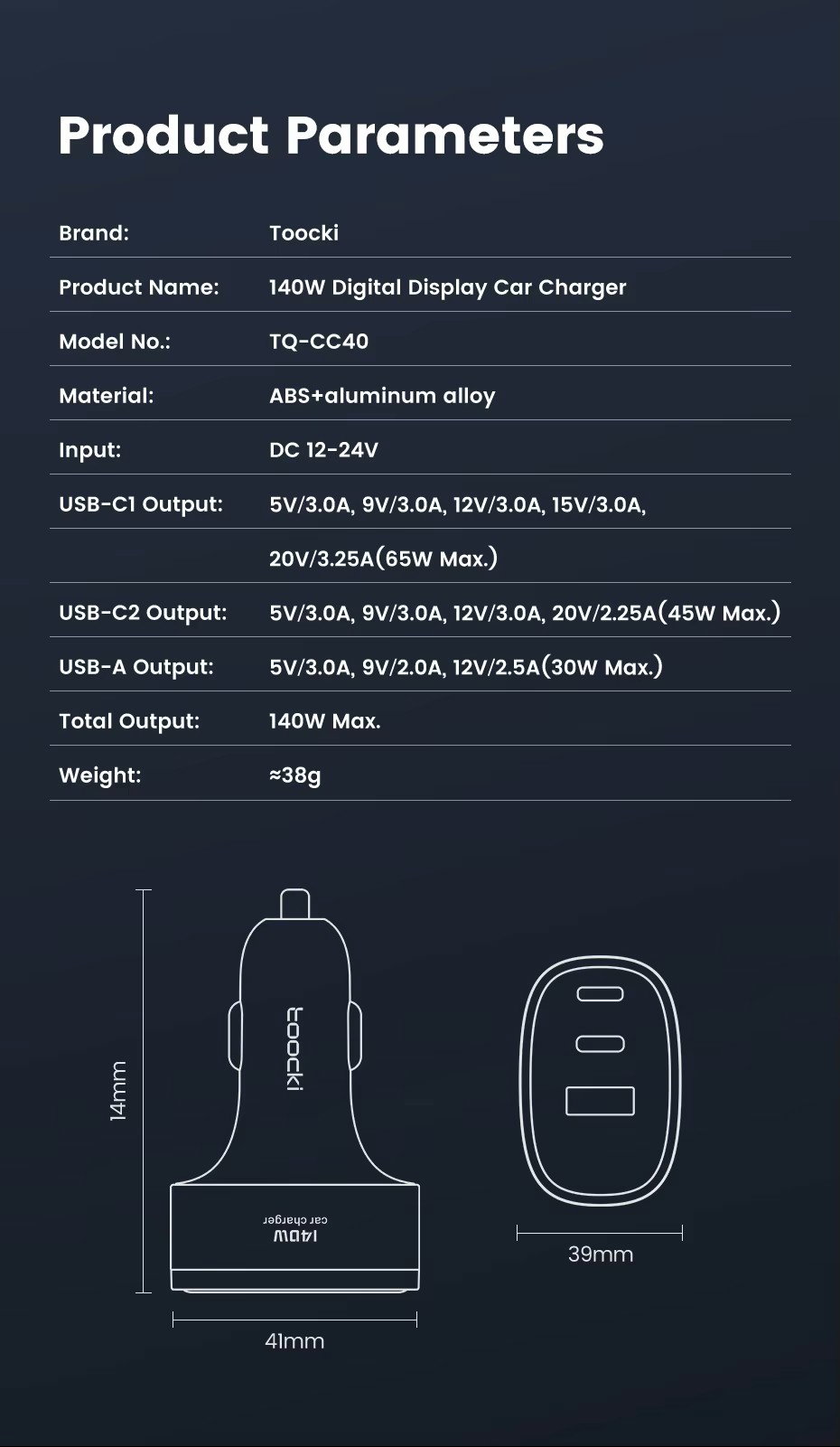 Toocki Advanced 3-in-1 140W Max PD SCP USB-C_5