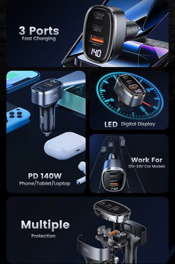 Toocki Advanced 3-in-1 140W Max PD SCP USB-C