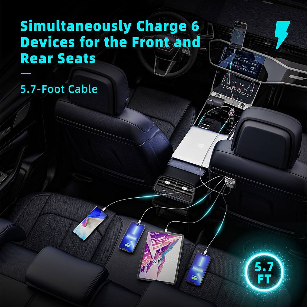 Multi Port Car Charger 123W_3