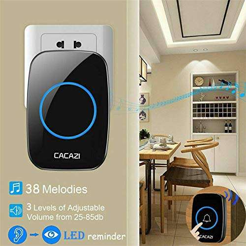 CACAZI Door Bell 300m Black_1