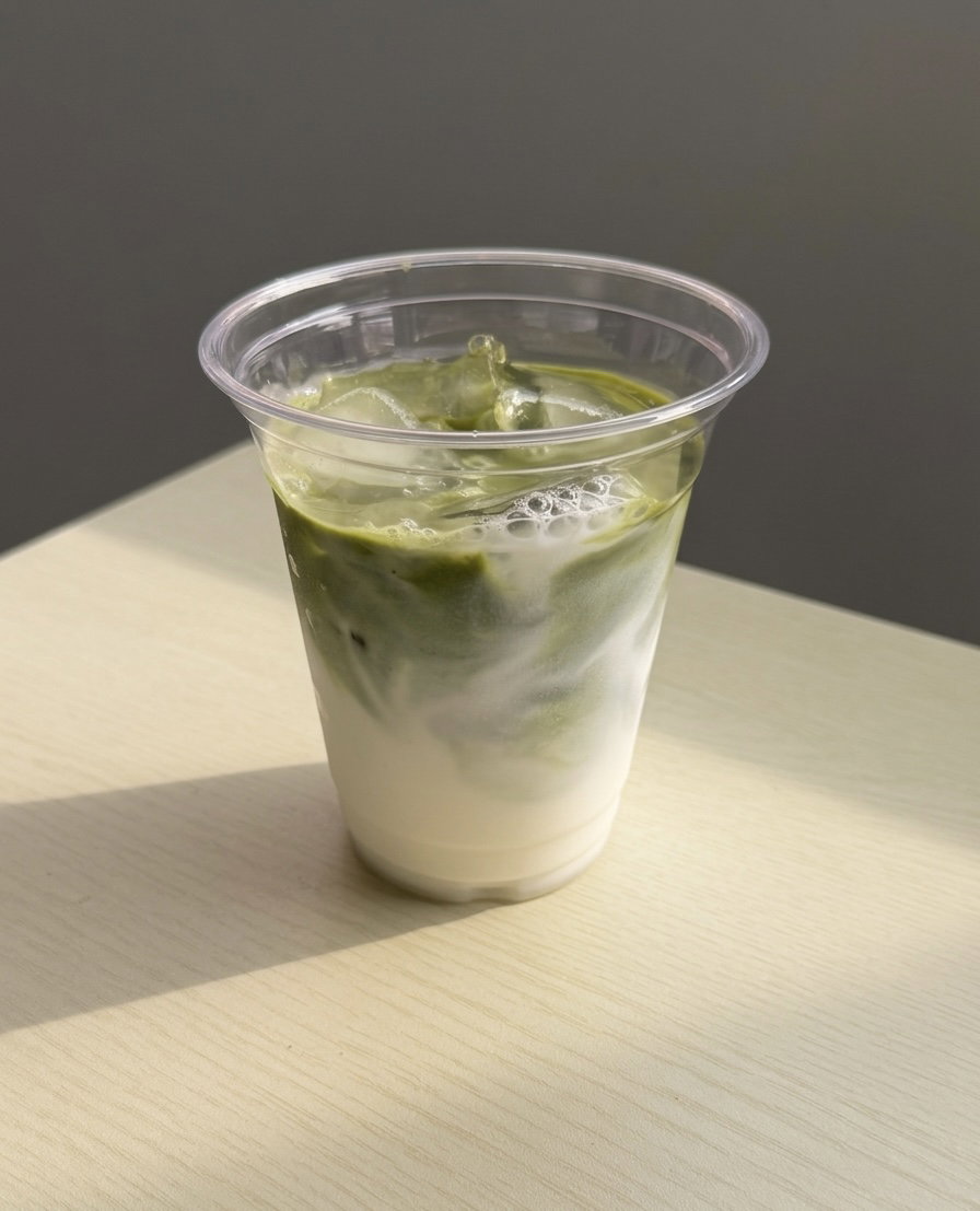 iced genmaicha latte