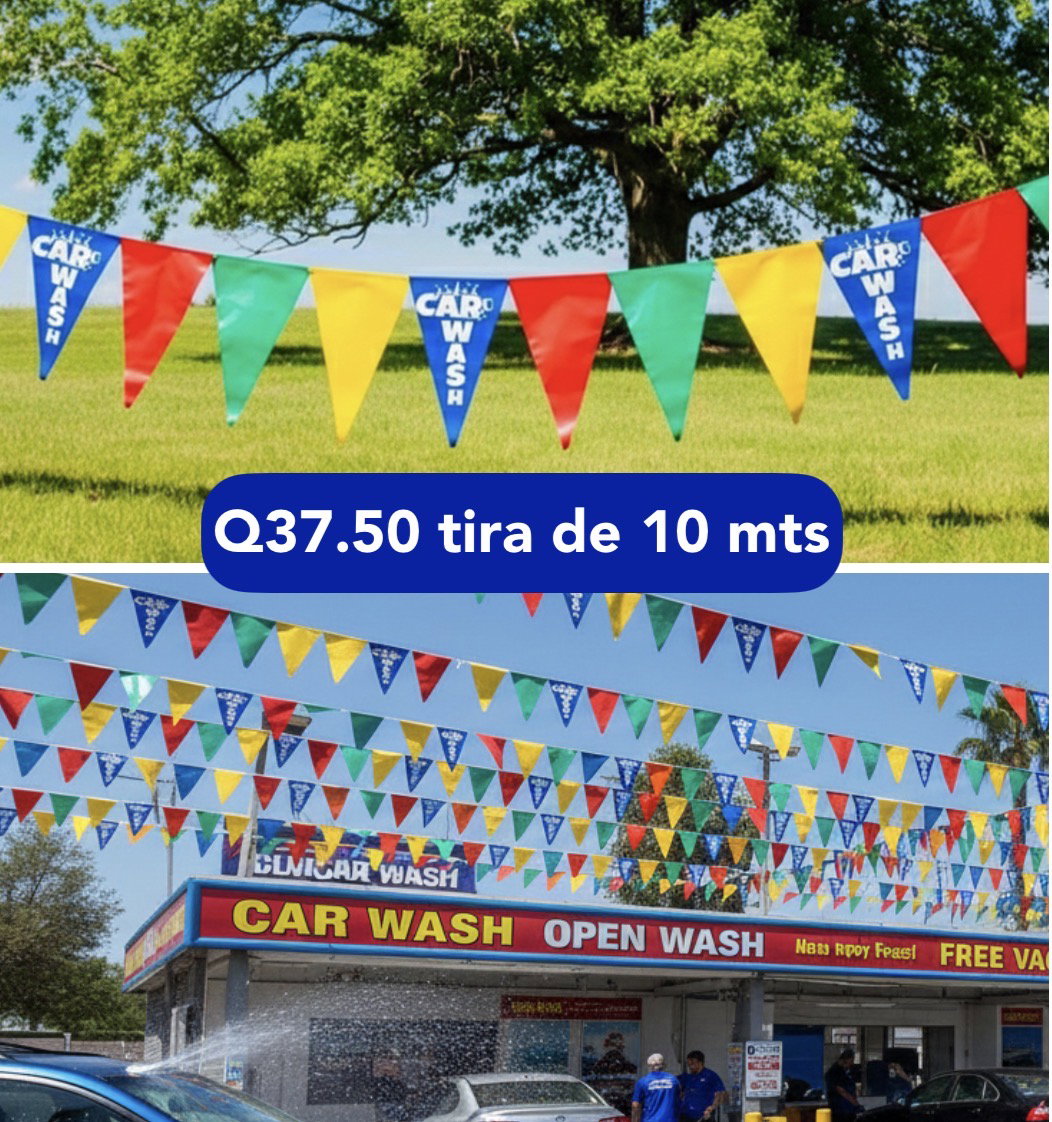 Banderines CAR WASH con colores _0