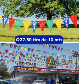 Banderines CAR WASH con colores 
