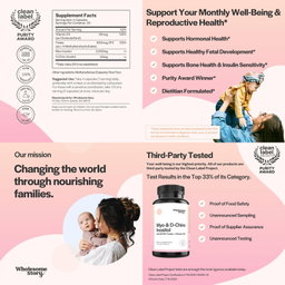 Wholesome Story myo inositol with folate + vitamin D3
