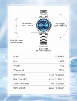 CURREN LADIES WATCH 9107 