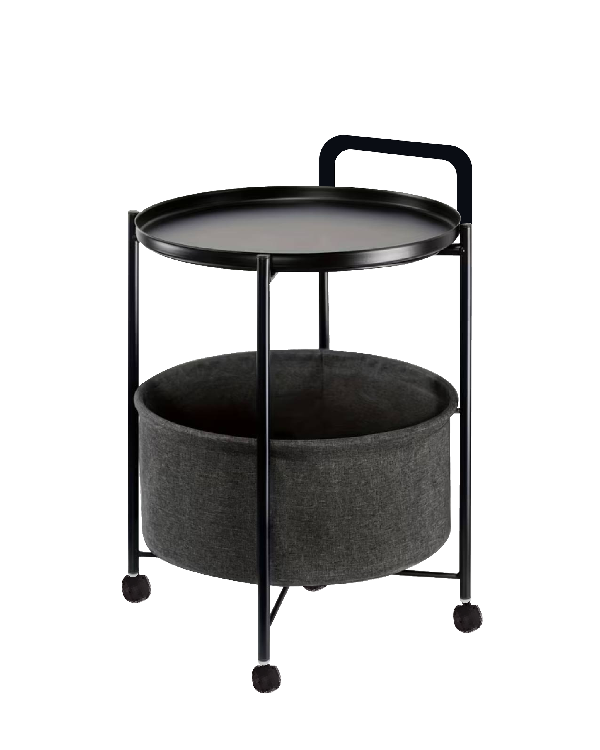 10500104 - METAL SIDE TABLE WITH BASKET (BLACK)_0
