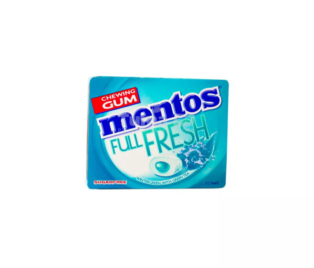Mentos full fresh sugarfree chewing gum wintergreen with green tea 14g