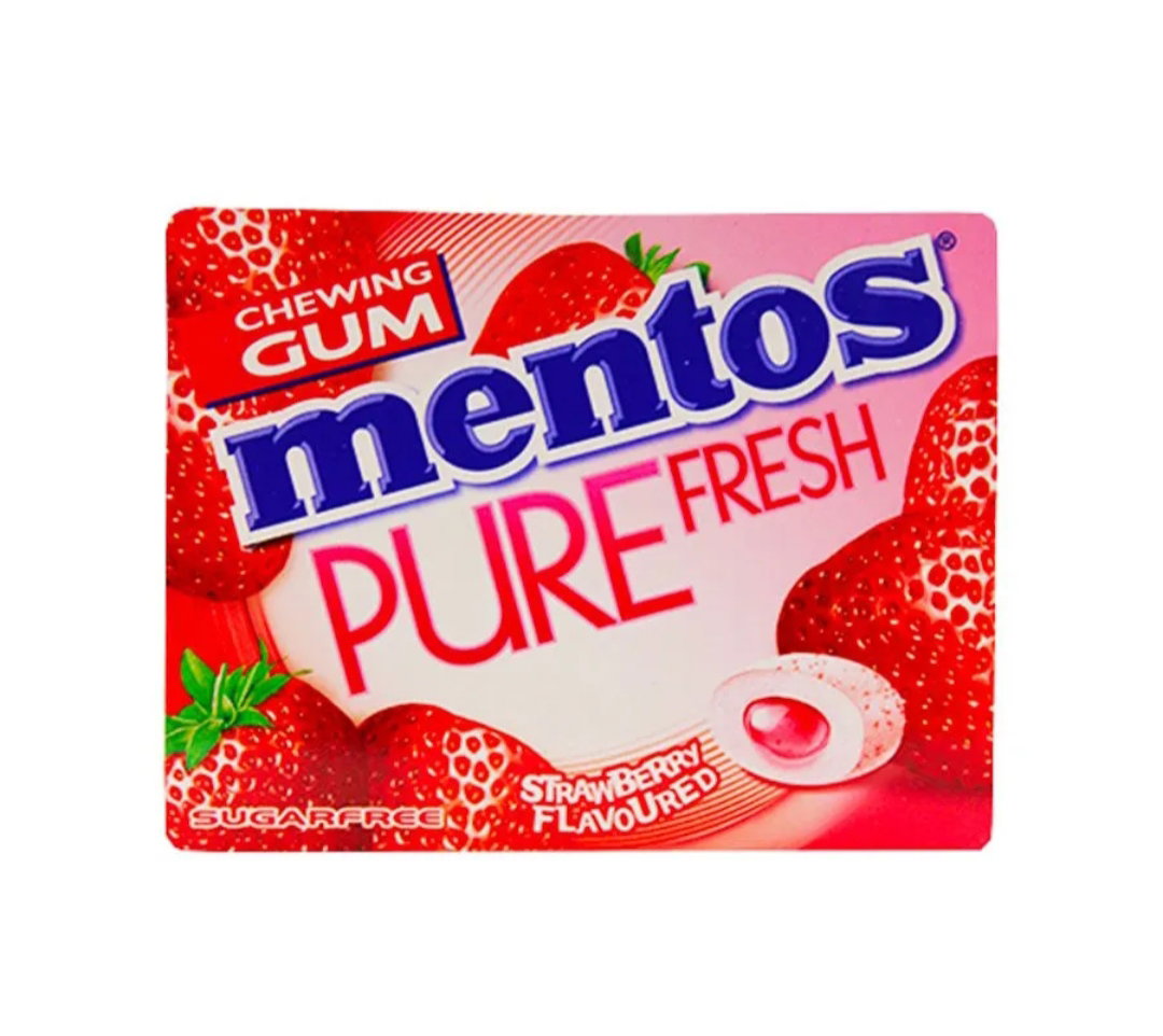 Mentos full fresh sugarfree chewing gum strawberry 14g_0