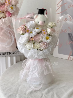 Graduation Piggy Soap Flower Bouquet 
