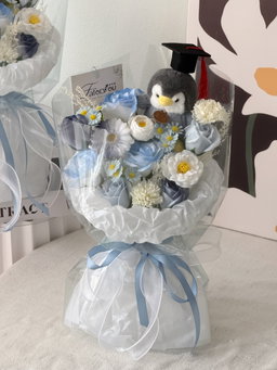 Graduation Blue Buddy Soap Flower Bouquet 