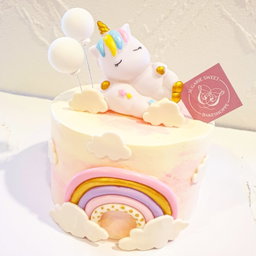 Adorable Sleeping Unicorn Cake