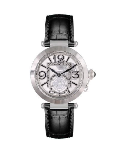 ساعة رجالية ماركة دايموند هيل فضي حزام اسود موديل 170183G_0