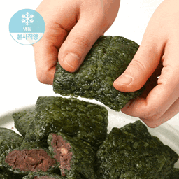 [창억떡] 어린쑥 밥알 팥인절미 Mugwort rice grains injeolmi 500g