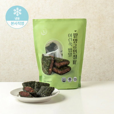 [창억떡] 어린쑥 밥알 팥인절미 Mugwort rice grains injeolmi 500g_1