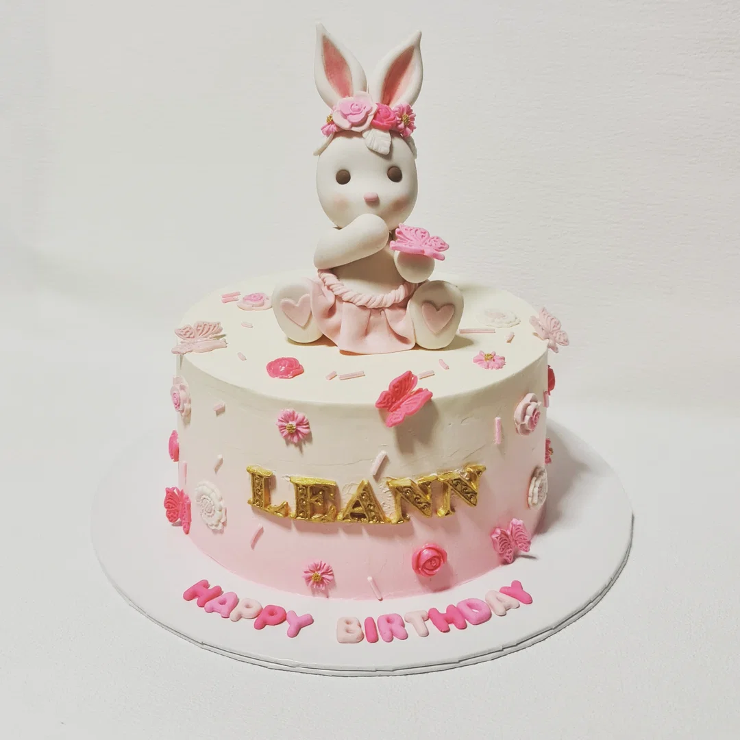 Blush Bunny Floral Cake