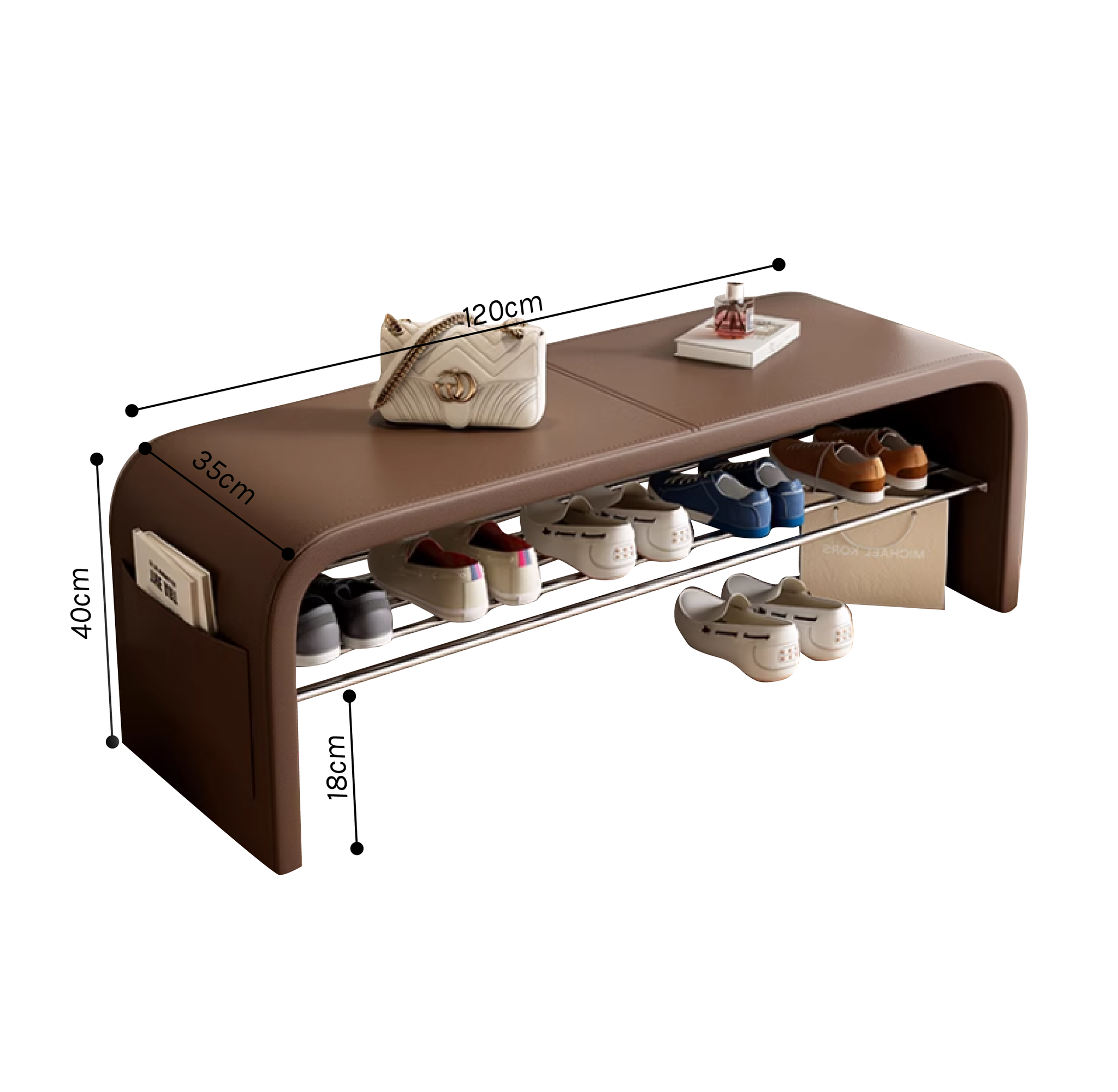 10500025 - LEATHER SHOE BENCH ( BROWN)_0
