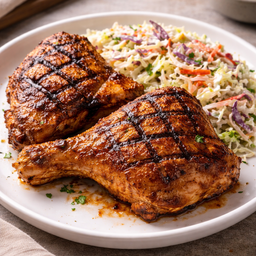 Grilled Chicken Thighs & Coleslaw