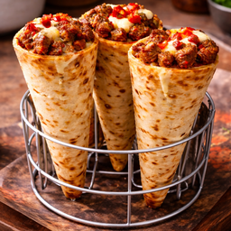 Cheesy Stuffed Cone Wraps