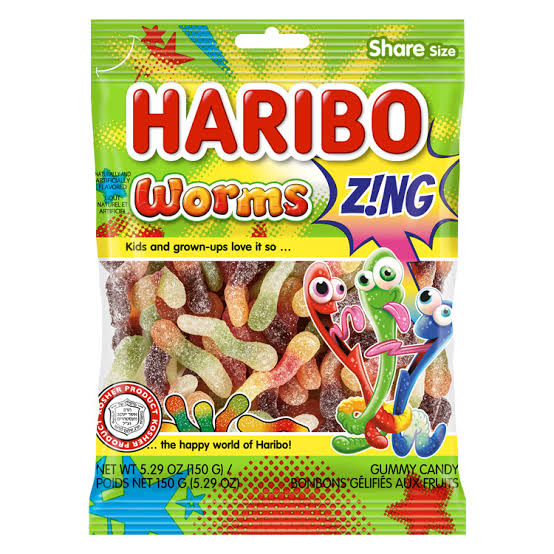 Haribo sour worms 80g