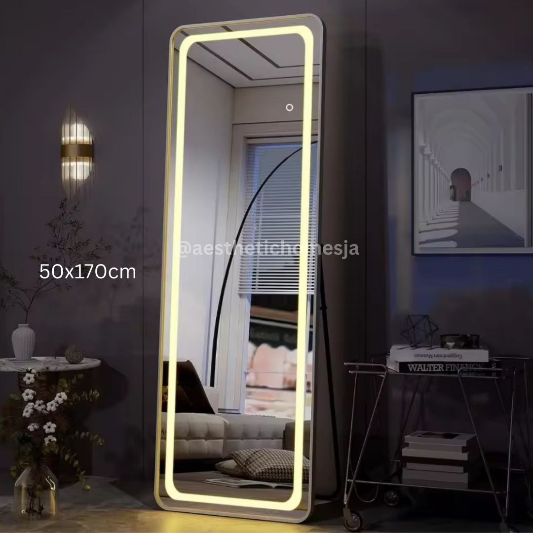 Aesthetic GLOW LED Glass Frame Mirror (50x170cm)