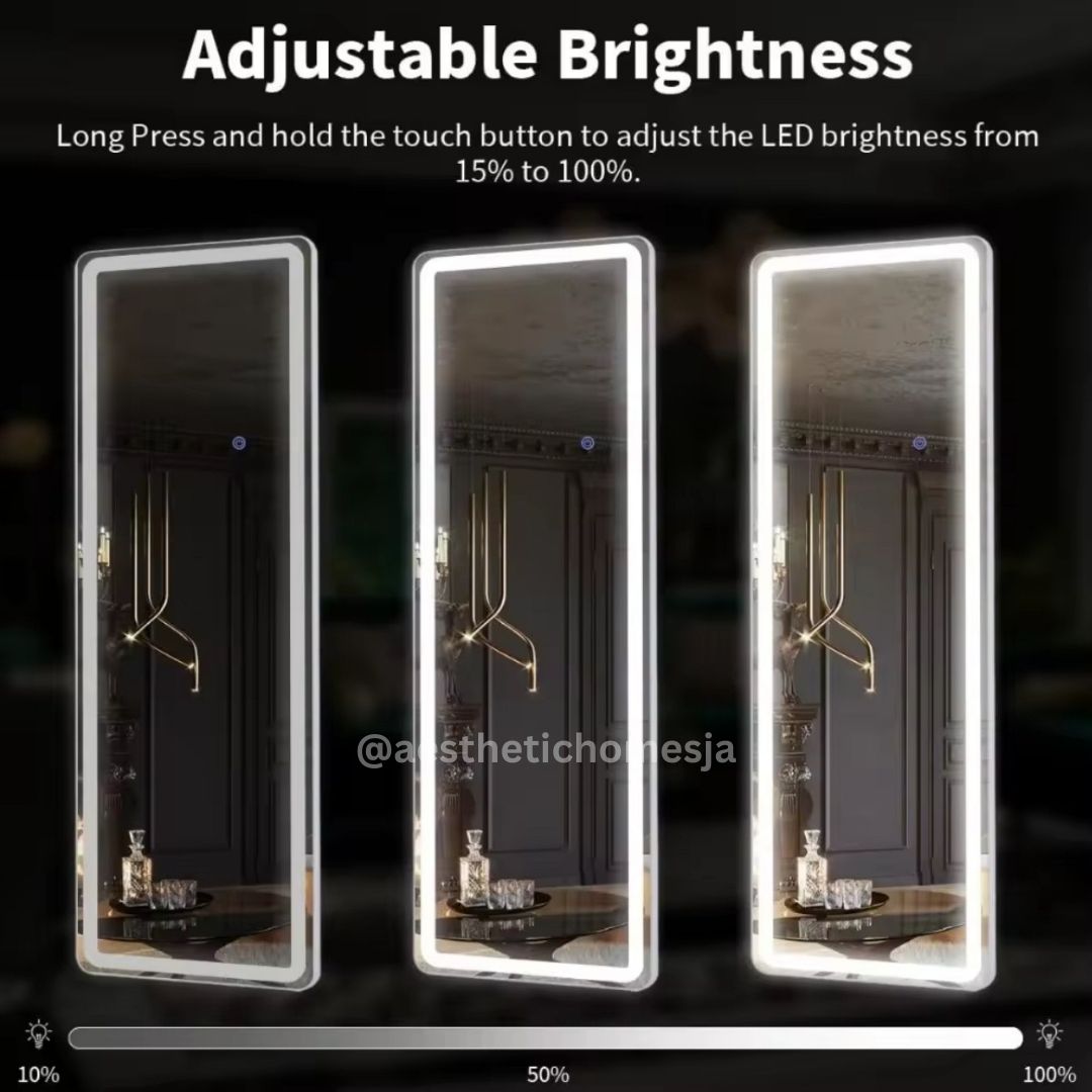 Aesthetic GLOW LED Glass Frame Mirror (50x170cm)_1