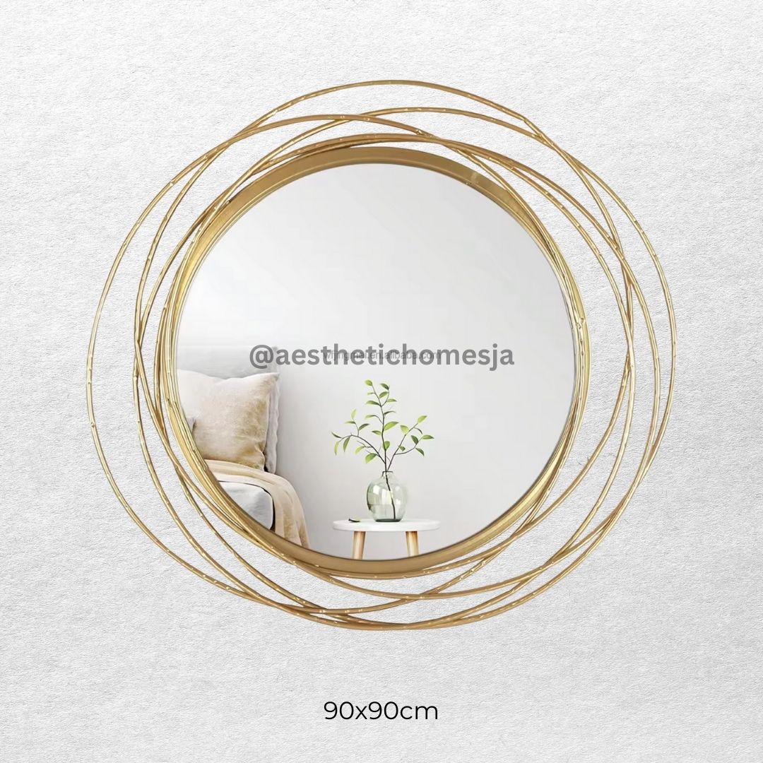 Aesthetic Celeste Gold Halo Mirror  (89x89cm) 
