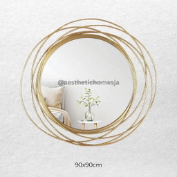 Aesthetic Celeste Gold Halo Mirror (89x89cm)