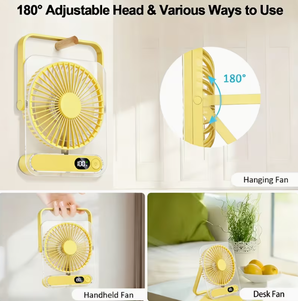 5 Speed Portable USB Rechargeable Desktop Fan_2