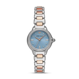 Armani Mia Light Blue Dial Two-Tone