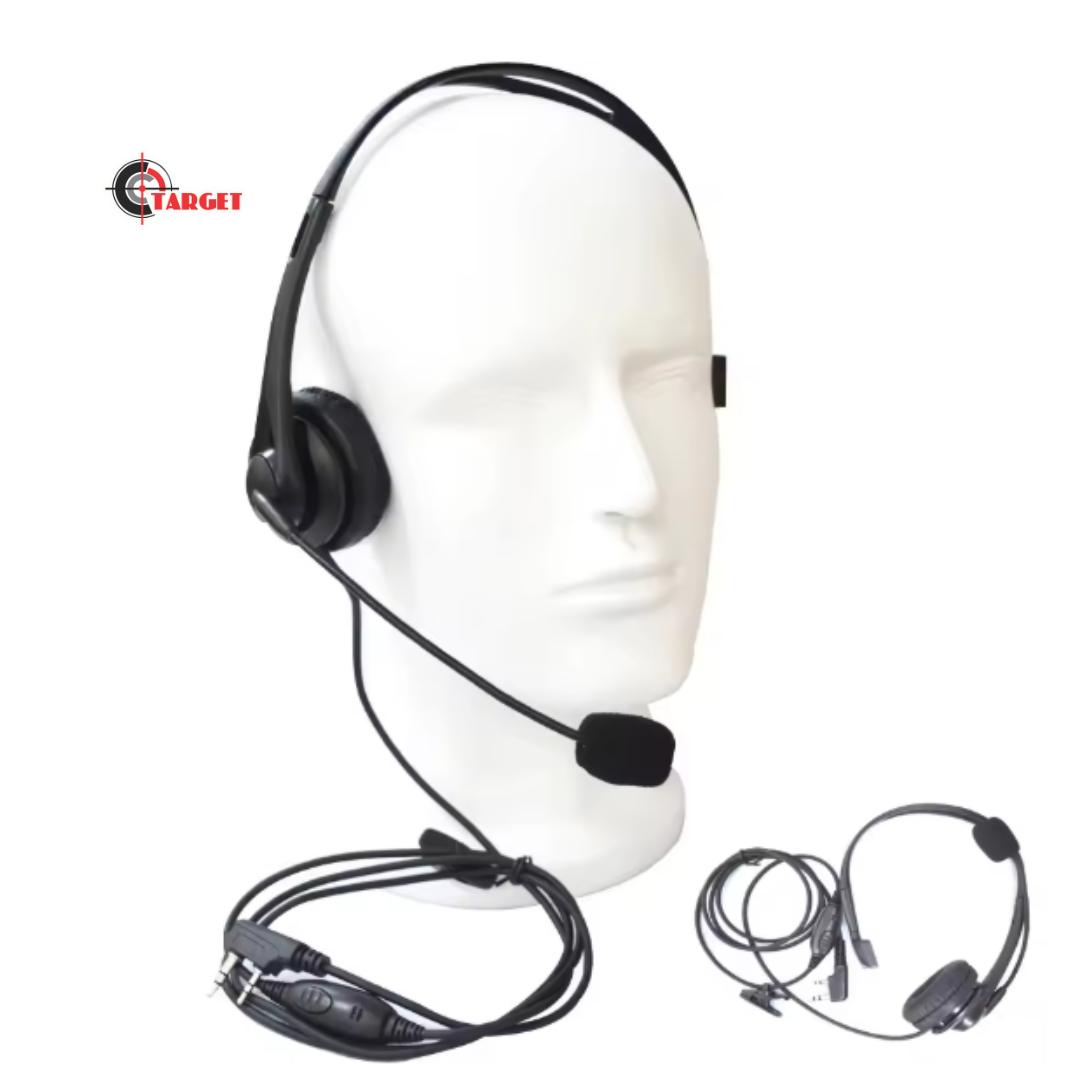 2 Pin Headset Mic Walkie Talkie Headphones with Mic_0