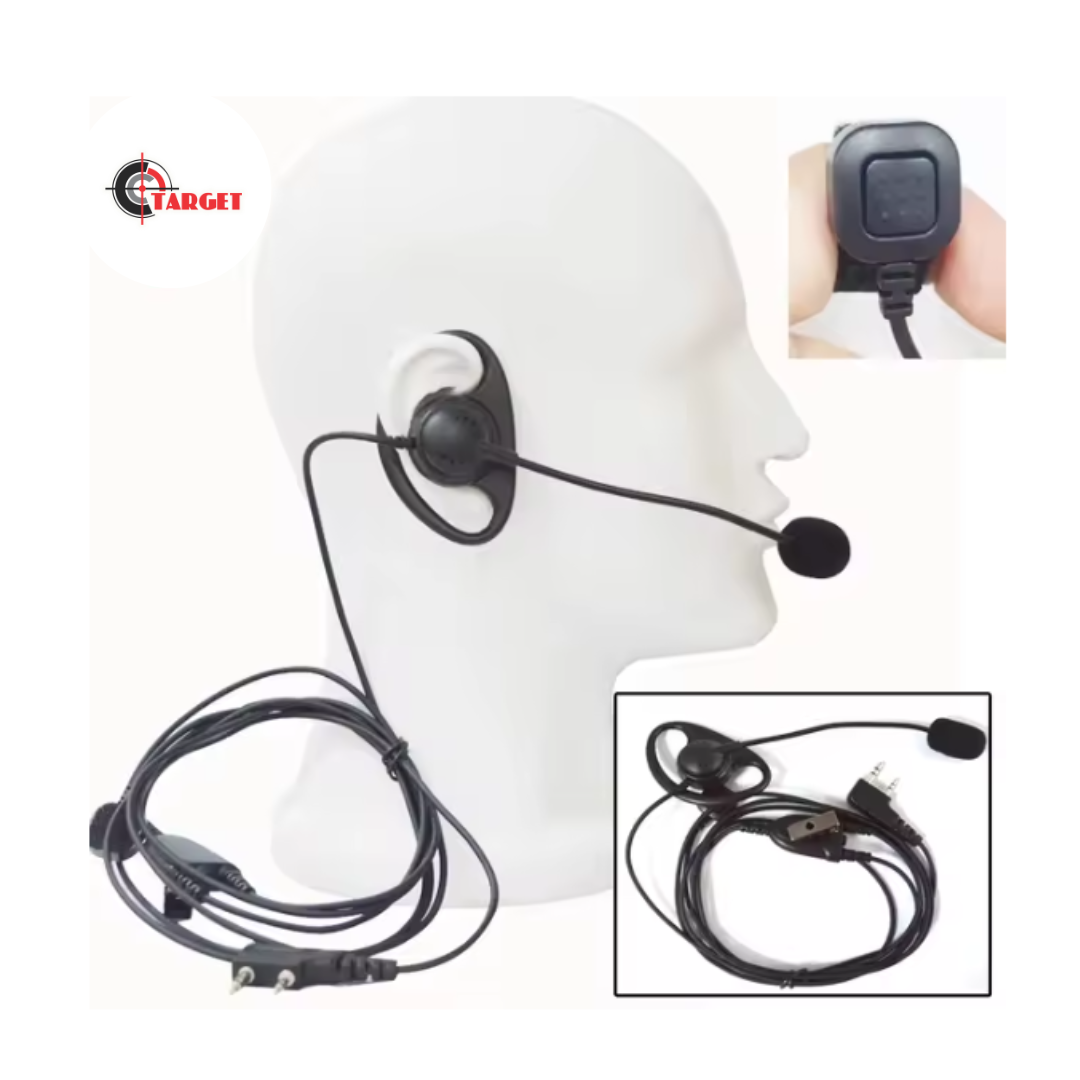 2 Pin Headset Mic Walkie Talkie Headphones with Mic