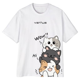 "Cat Stack" Playful Tee - Ventus