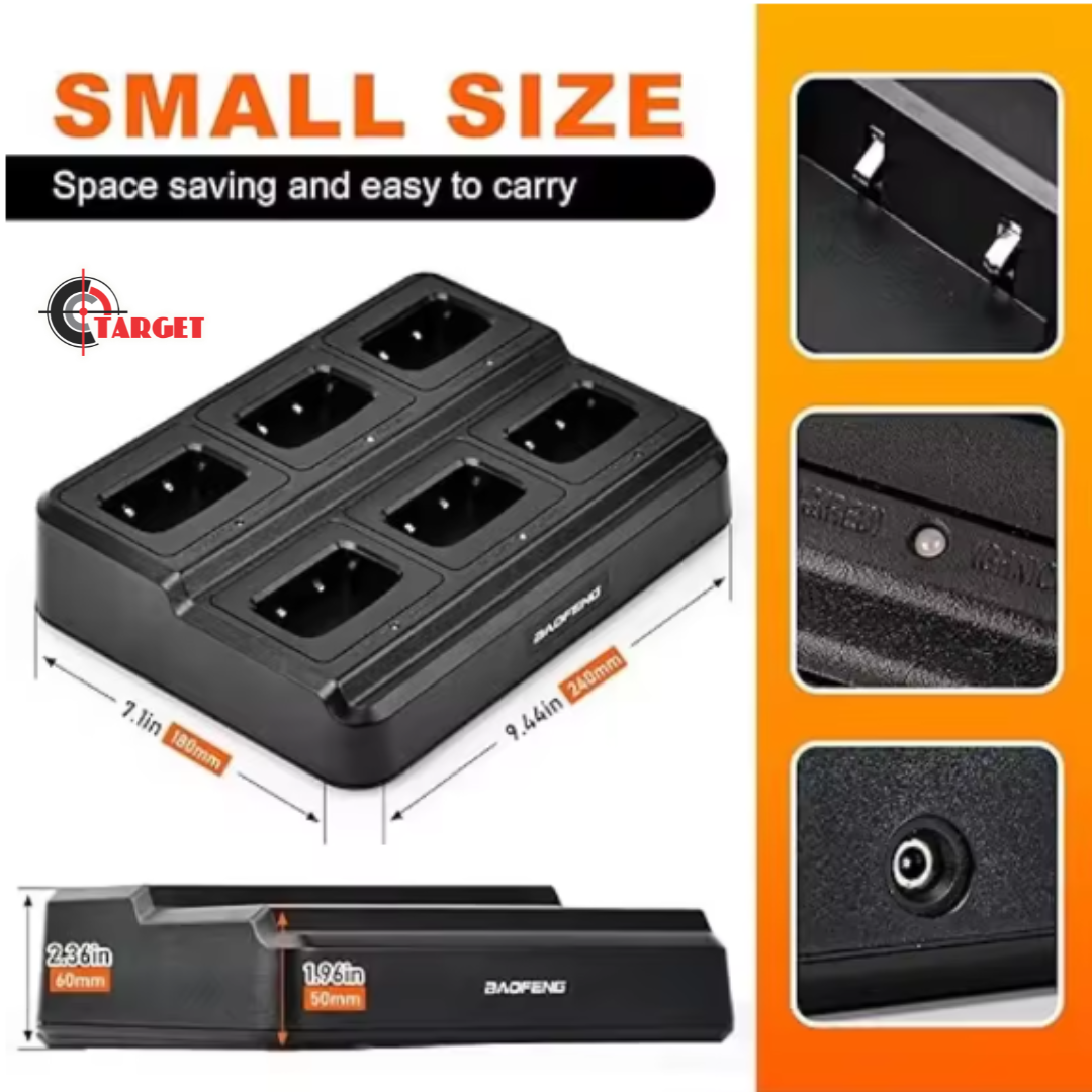 BAOFENG Walkie Talkie Six(6) Way Charger Multi-Unit Charger Station_3