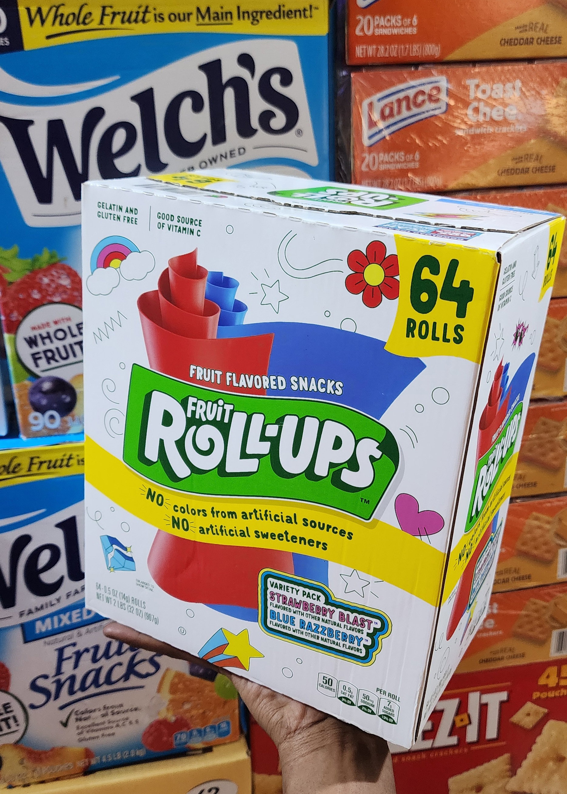 Fruit Roll-Ups Fruit Flavored Snacks Variety Pack, 0.5 oz., 64 pk._0