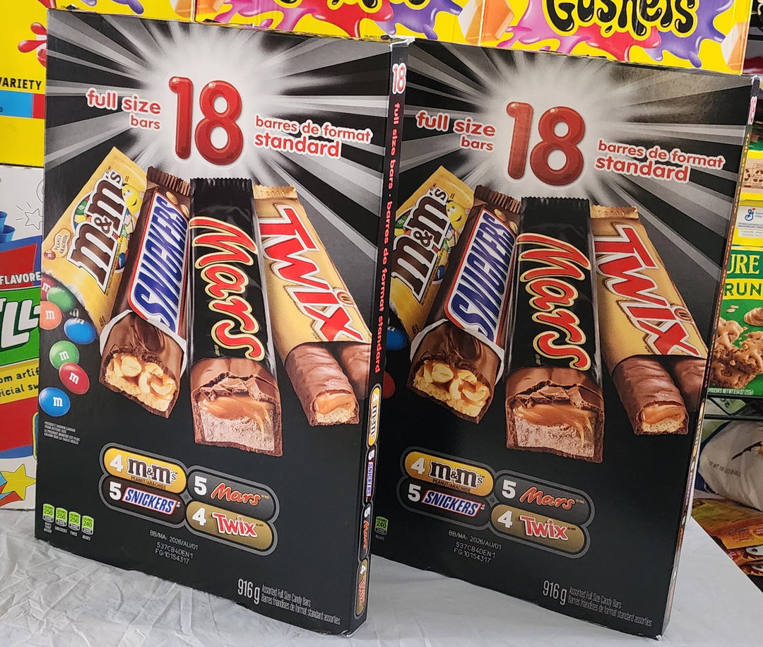 18 piece full size bar mixed chocolate with M&M
