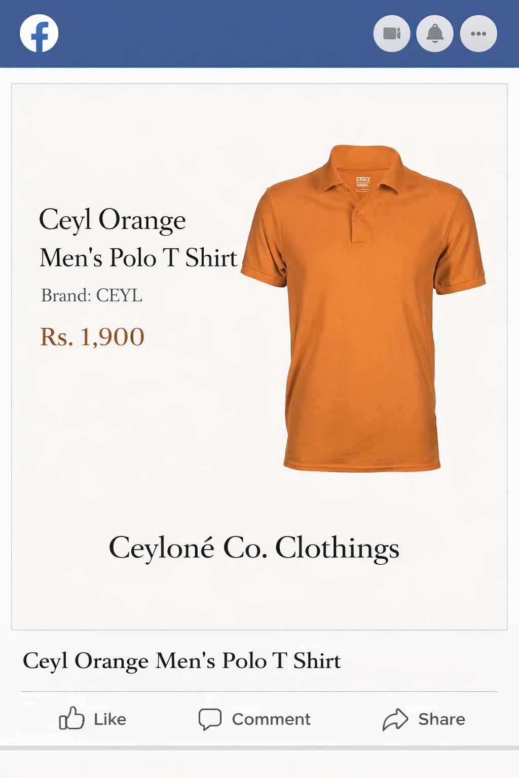 Ceyl Polo T- Shirts- Orange Colour 