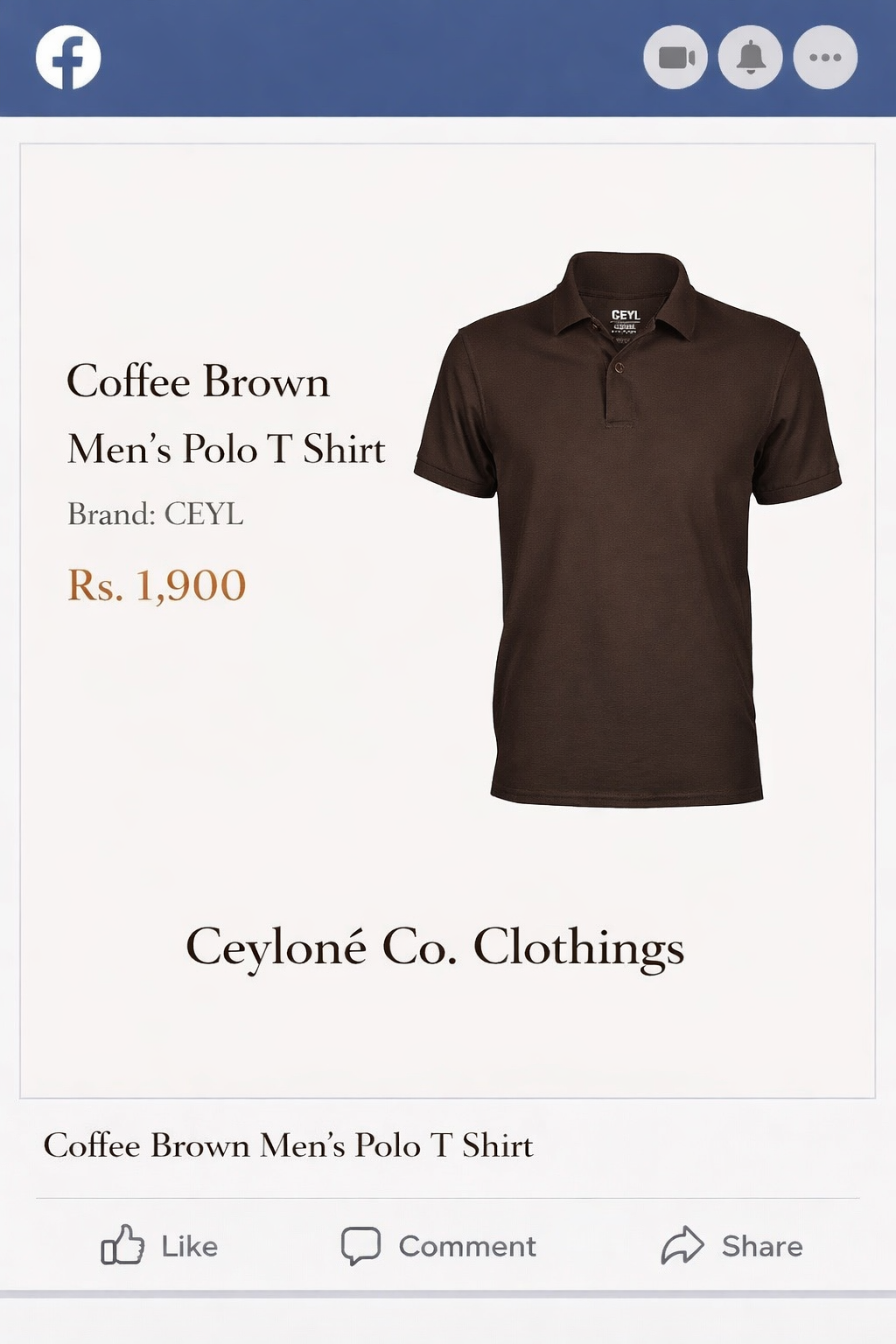 Ceyl Polo T- Shirts- Coffee Brown