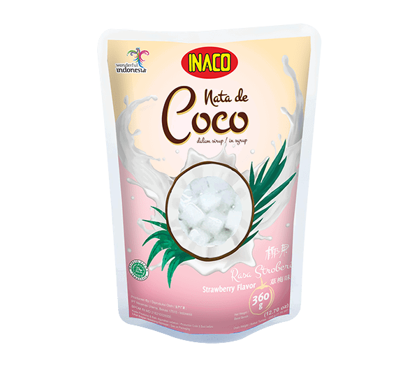 INACO Nata de Coco Strawberry 360g  x 24_0