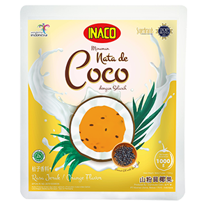 INACO Nata de Coco Orange with Basil Seeds 1KG  x 12_0