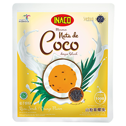 INACO Nata de Coco Orange with Basil Seeds 1KG  x 12