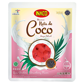 INACO Nata de Coco Strawberry with Basil Seeds  1KG x 12_0