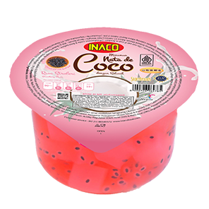 INACO Nata de Coco Cup Strawberry with Basil Seeds 200g x 24_0